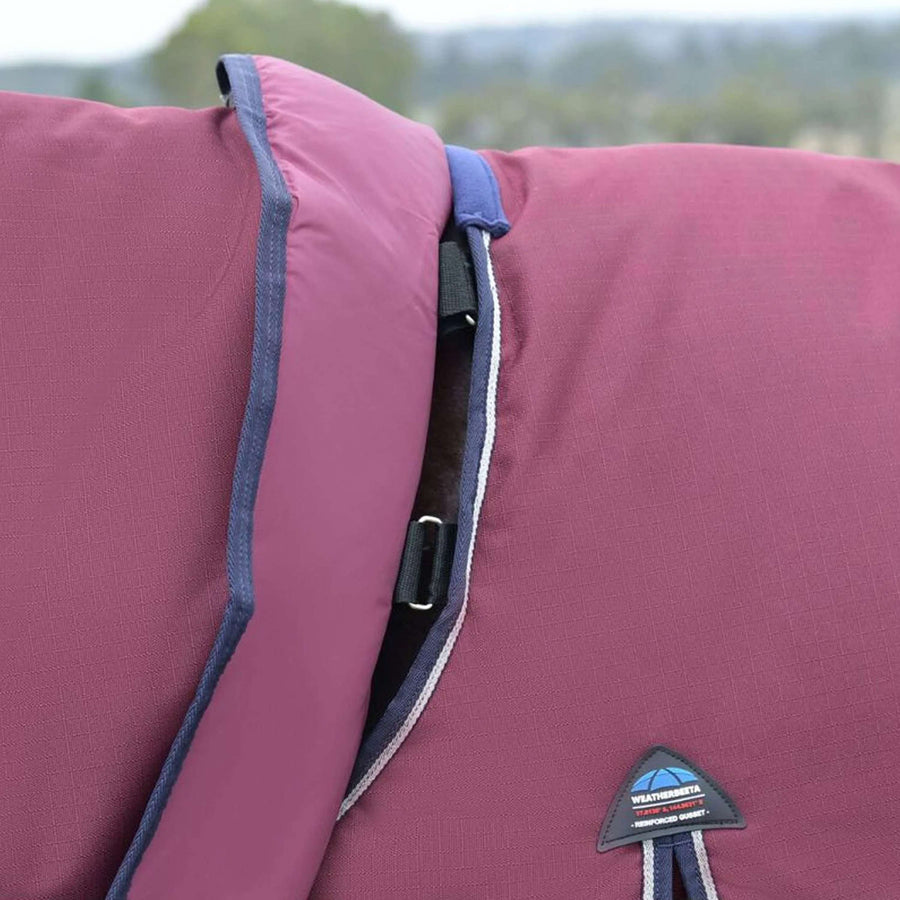 WeatherBeeta ComFiTec Essential Turnout Detach-A-Neck 50g Burgundy/Navy