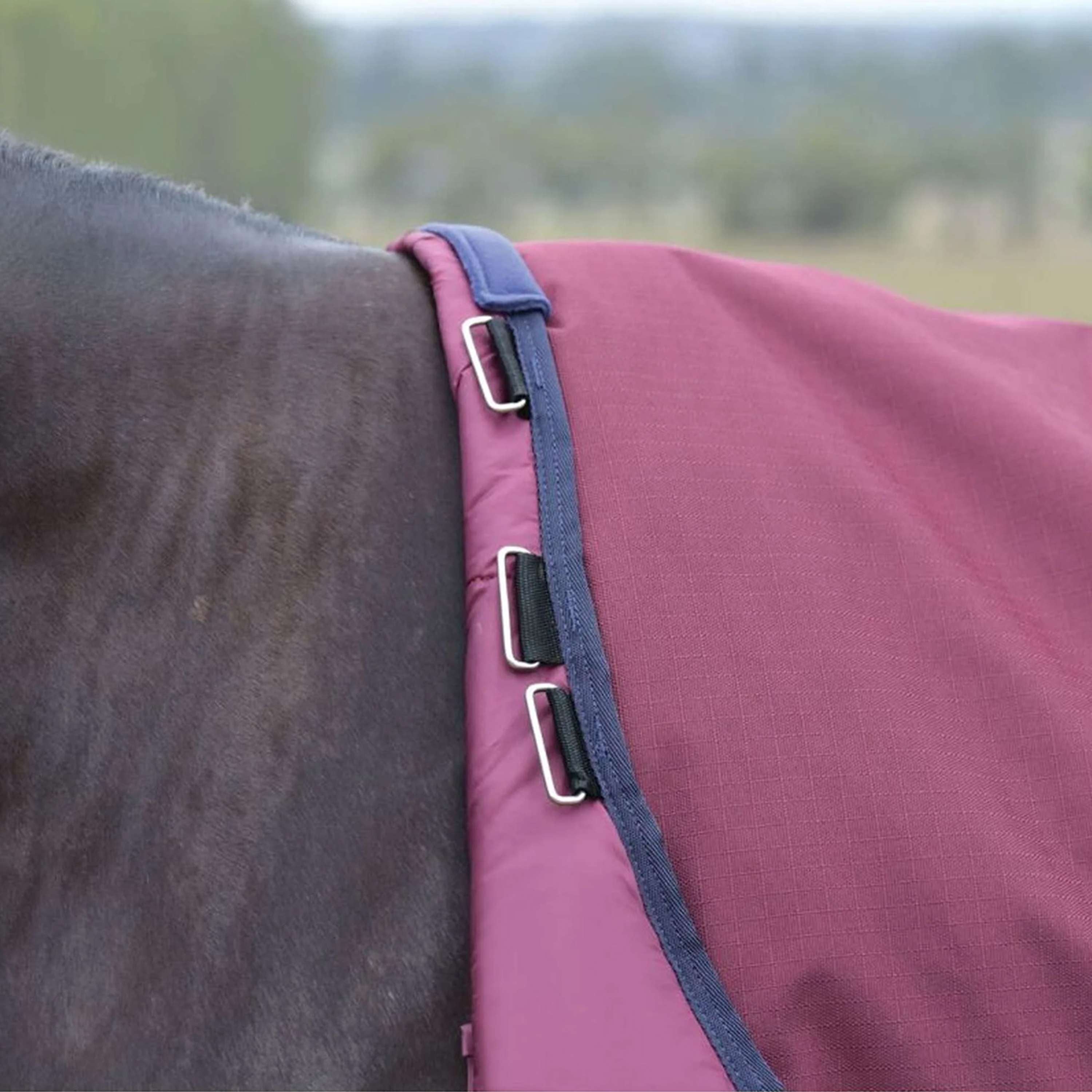 WeatherBeeta ComFiTec Essential Turnout Detach-A-Neck 50g Burgundy/Navy