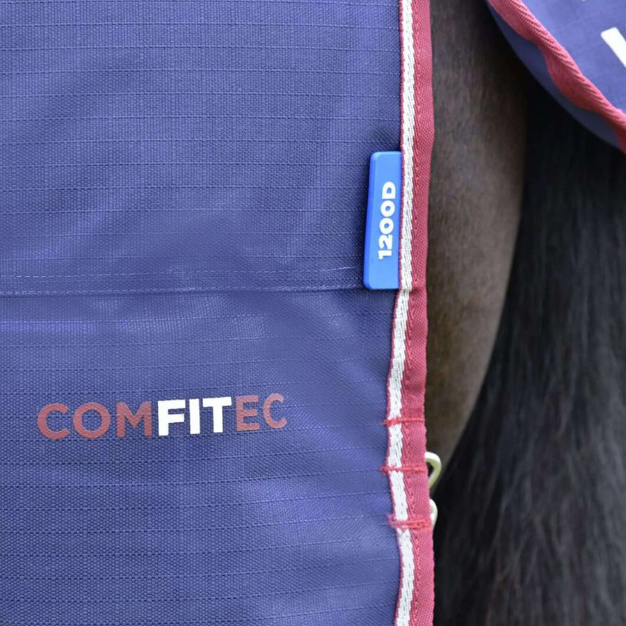 WeatherBeeta ComFiTec Essential Turnout Detach-A-Neck 50g Navy/Burgundy