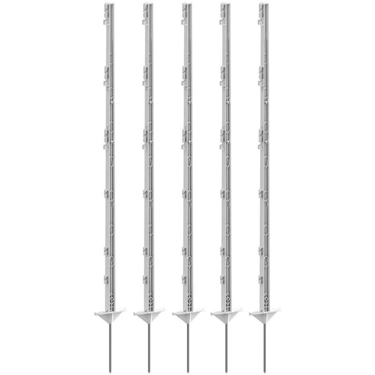 Ako Classic Plastic Post with Double Step-in 125cm 5 Pieces White