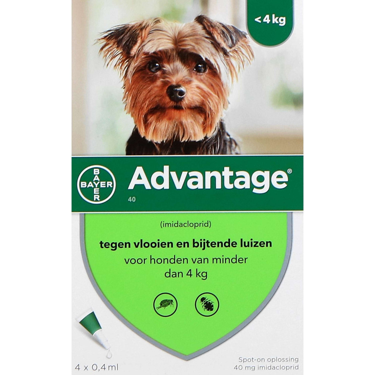 Advantage Advantage 40 Spot-On Dog <4kg 4 Pipettes