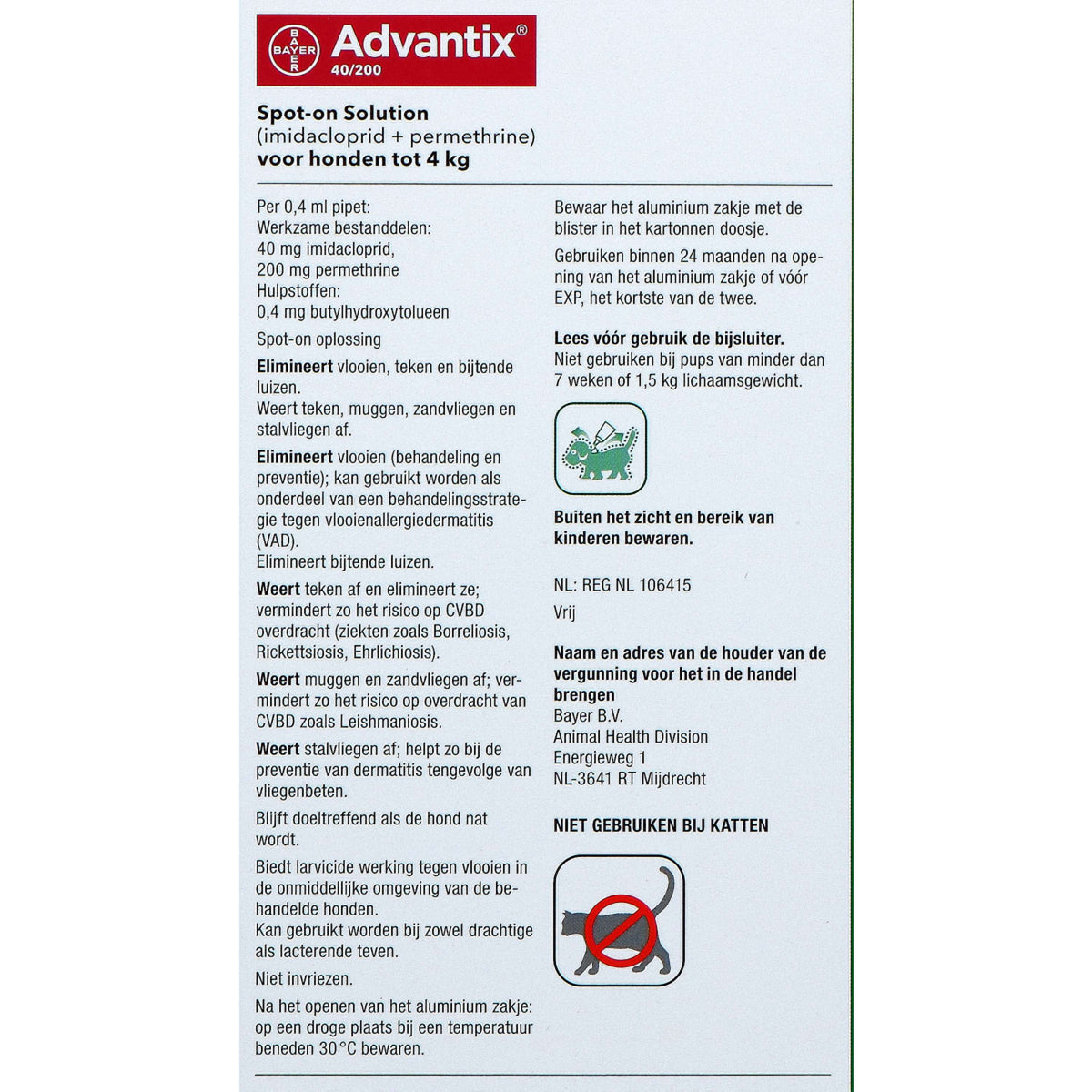 Advantix Dewormer 40/200 Spot-On Dog <4kg