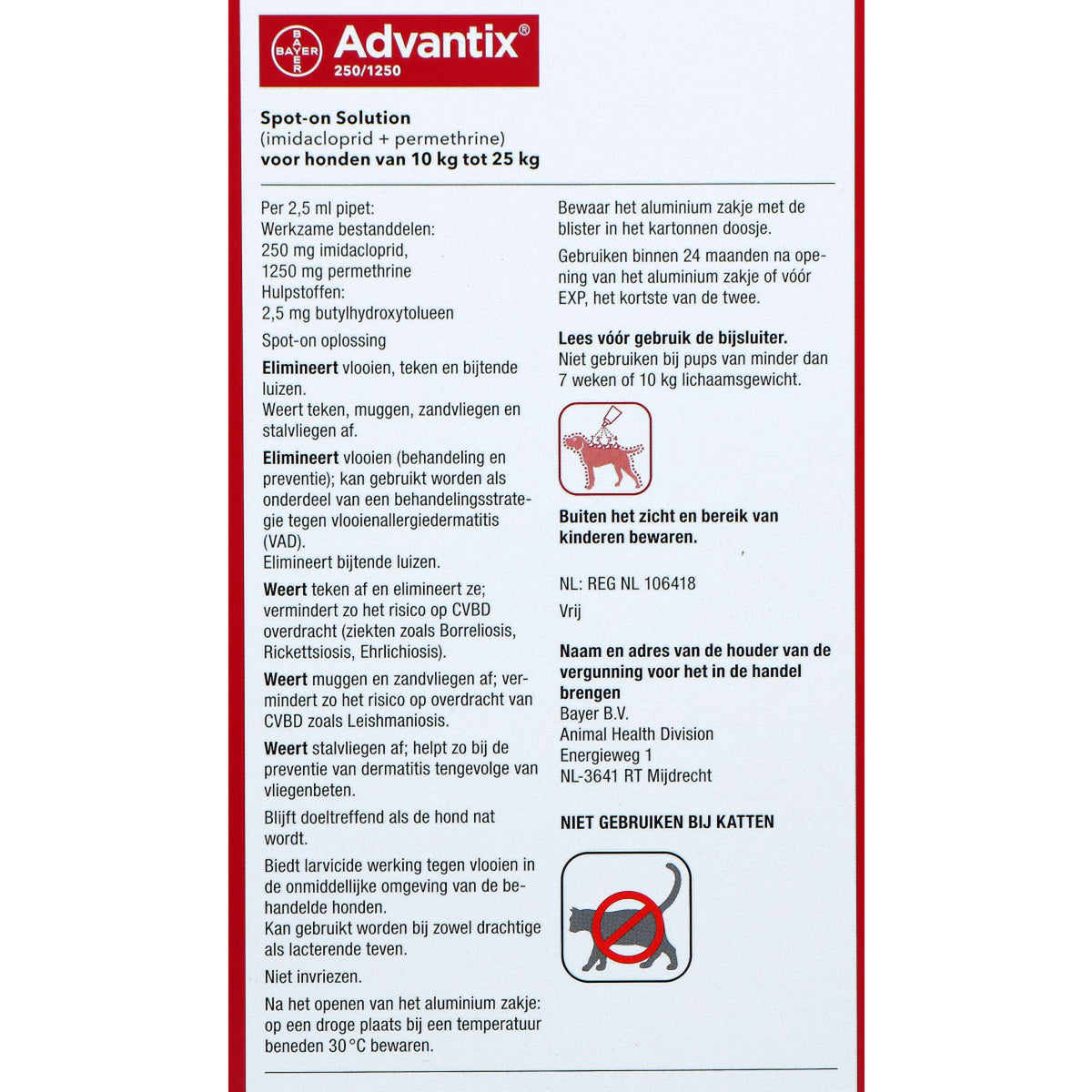 Advantix Dewormer 250/1250 Spot-On Dog 10-25kg