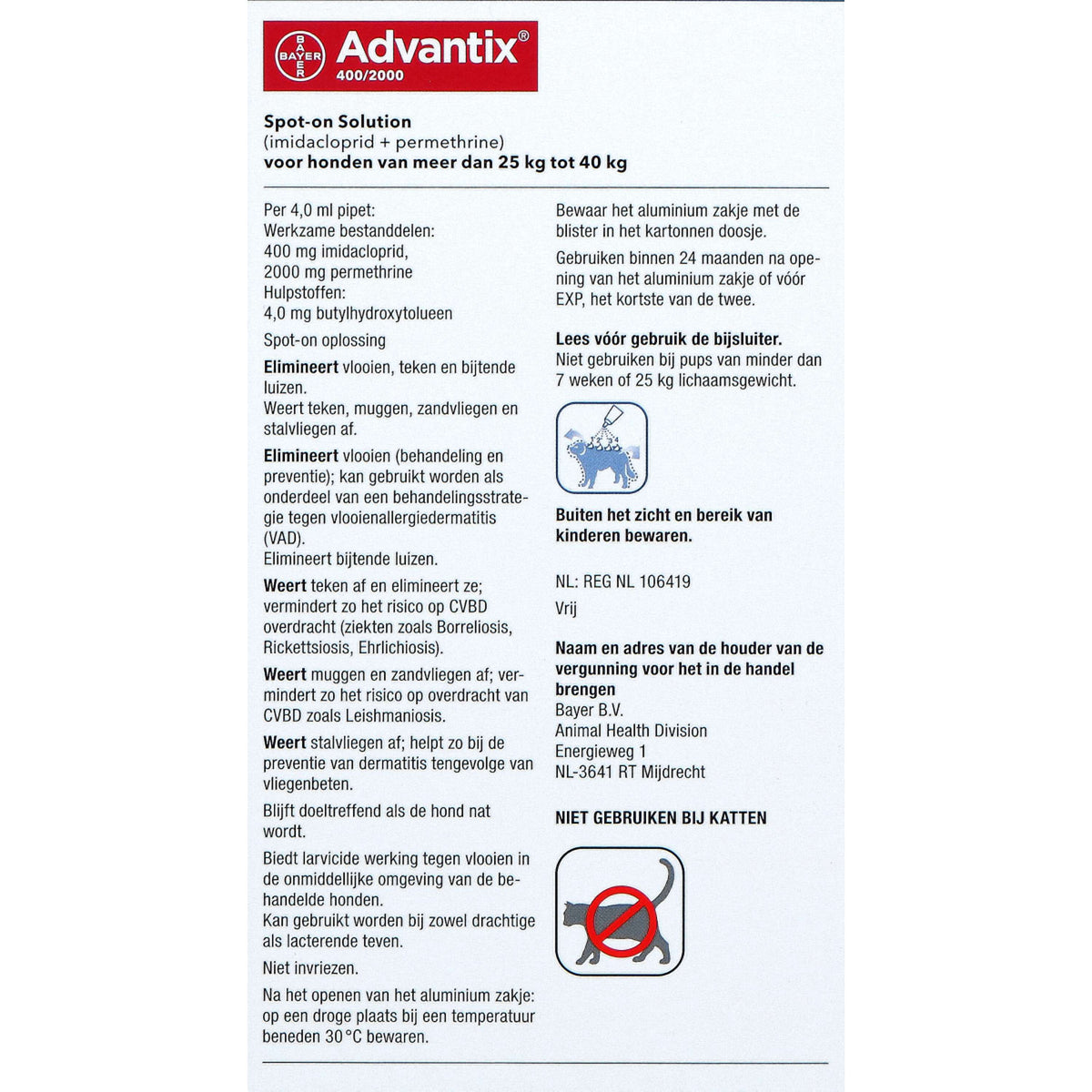 Advantix Dewormer 400/2000 Spot-On Dog 25-40kg