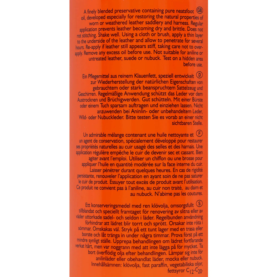 Carr & Day & Martin Leather Oil V&P Neatsfood Compound