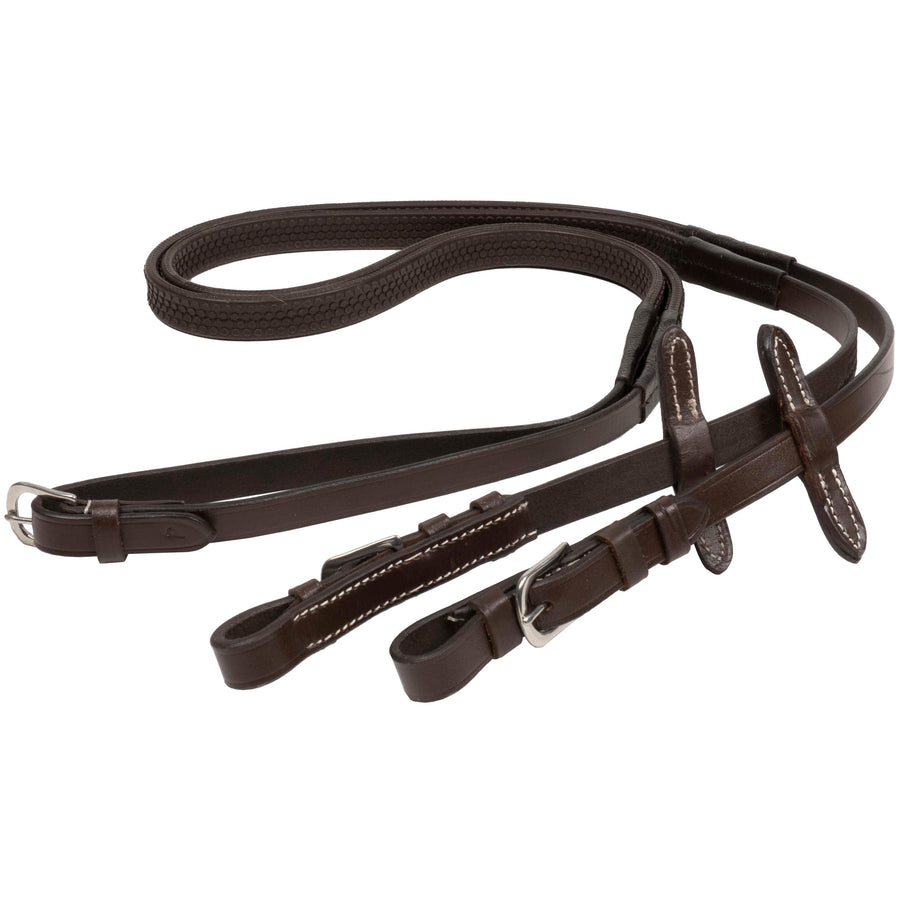 HKM Rubber Reins Brown
