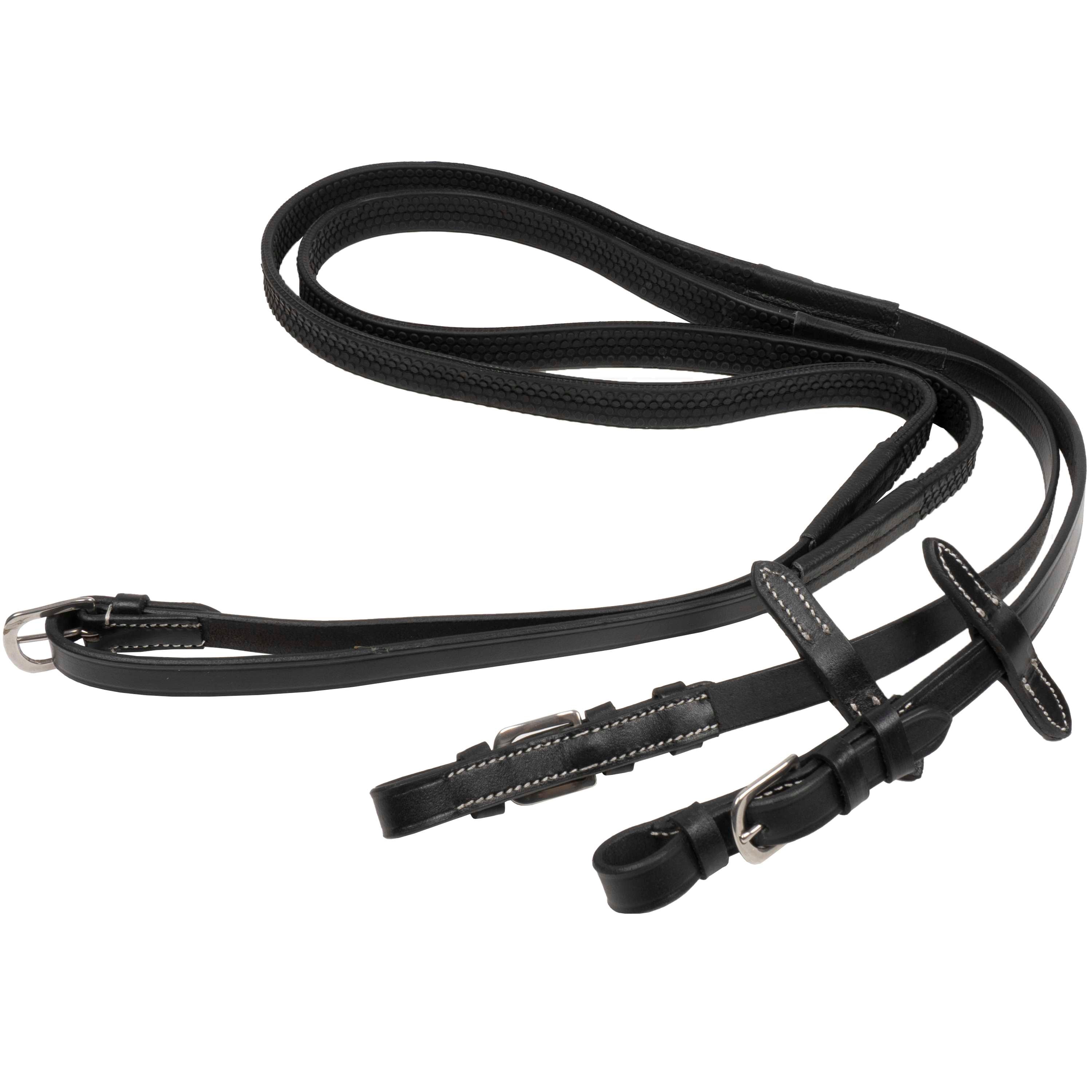 HKM Rubber Reins Black