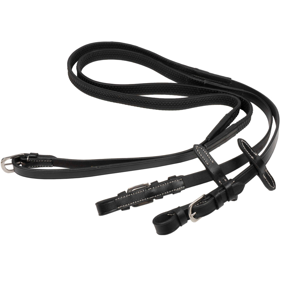 HKM Rubber Reins Black
