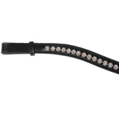 BR Browband Andes Curved Swarovski Black/Silver