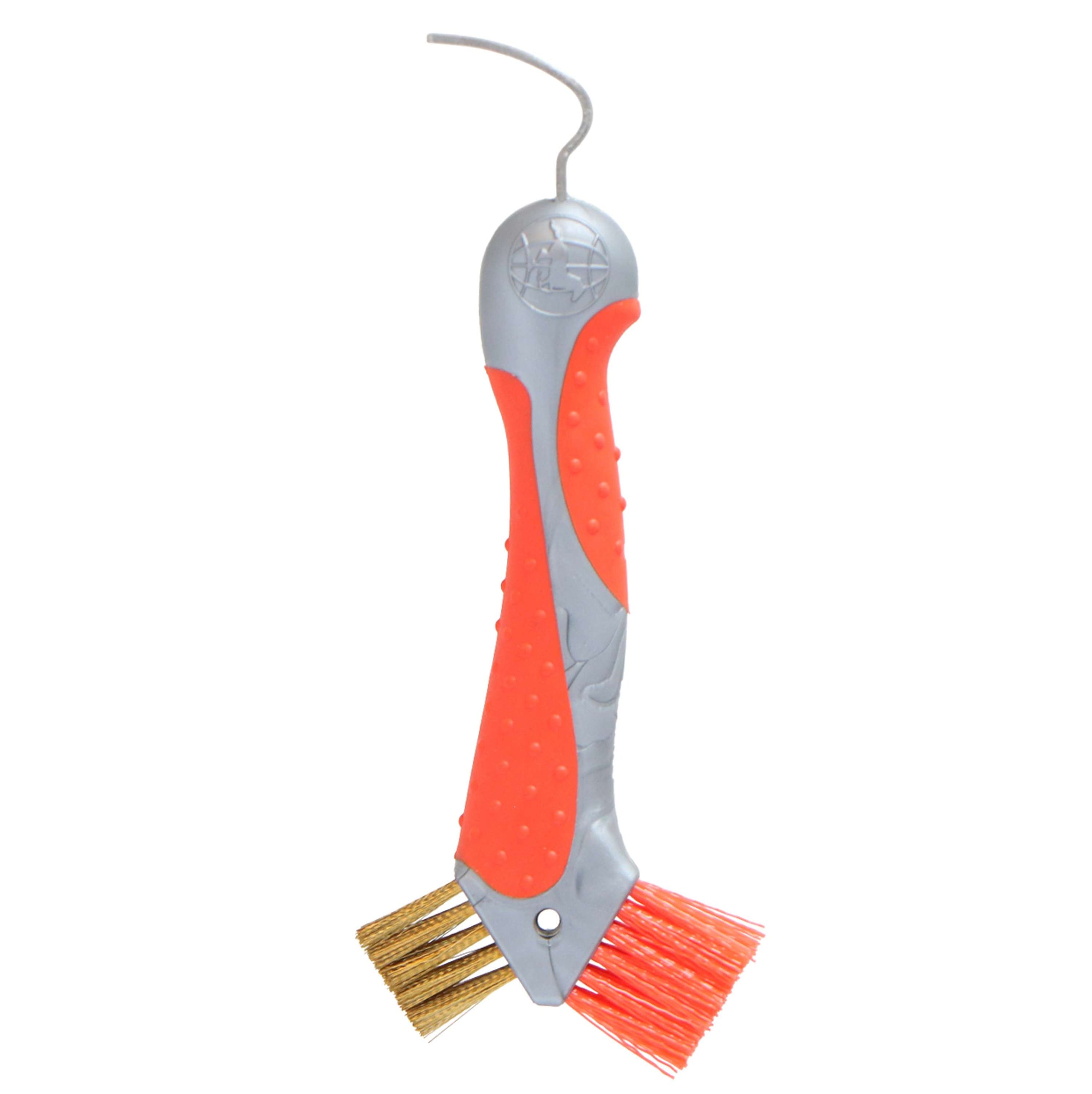 Imperial Riding Hoof Pick Scraper with Brush Orange