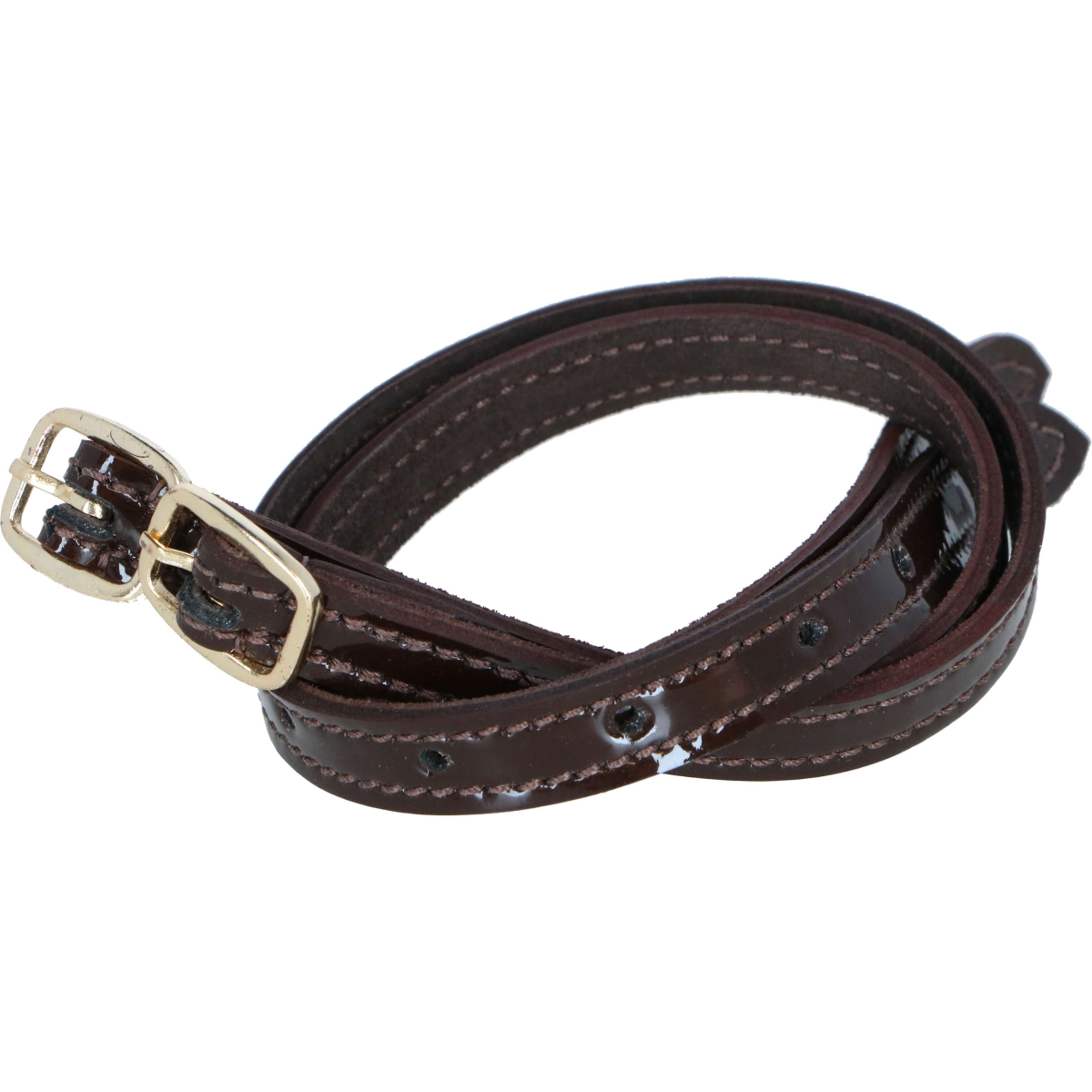 HORKA Spur Straps Patent Per Pair brown/gold