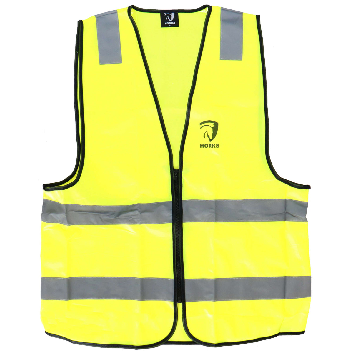 HORKA Vest With Zipper Fluorescent And Reflective Yellow