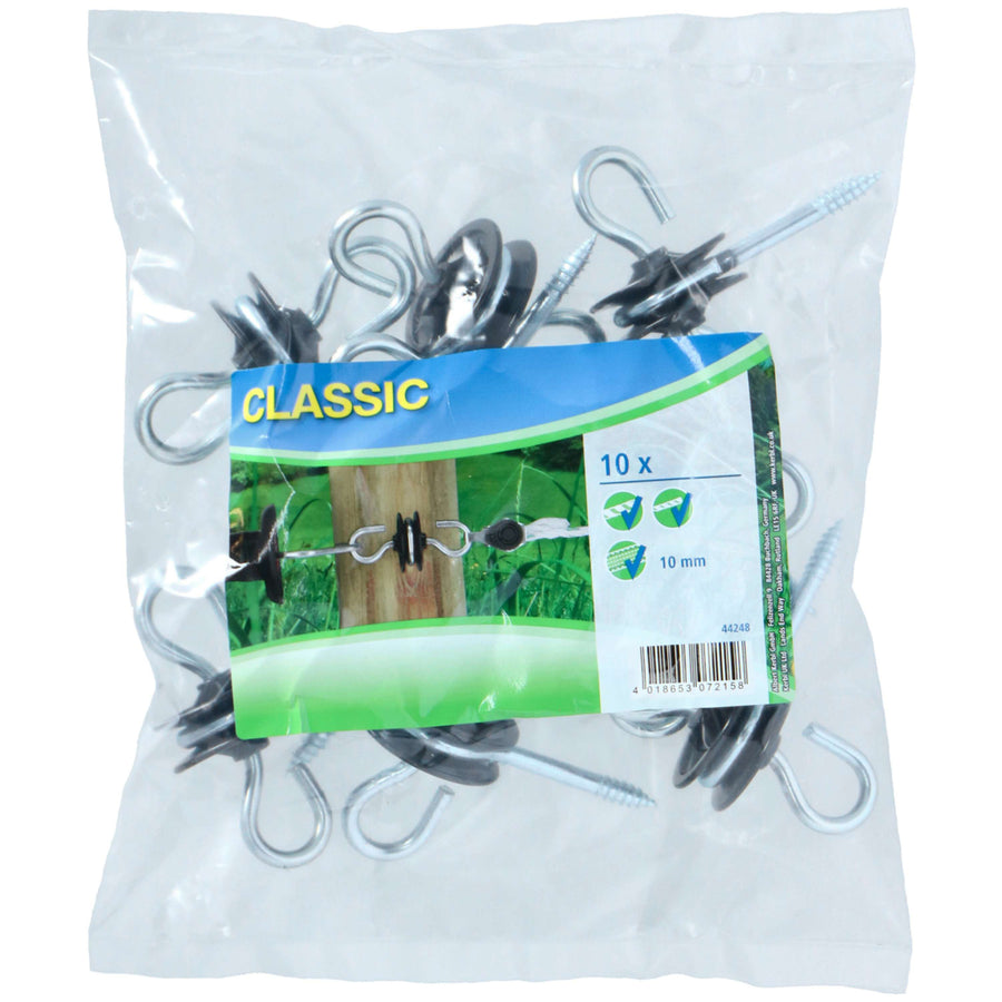 Agradi Power Gate Handle Insulator Galvanised 2 Hooks 10 Pieces