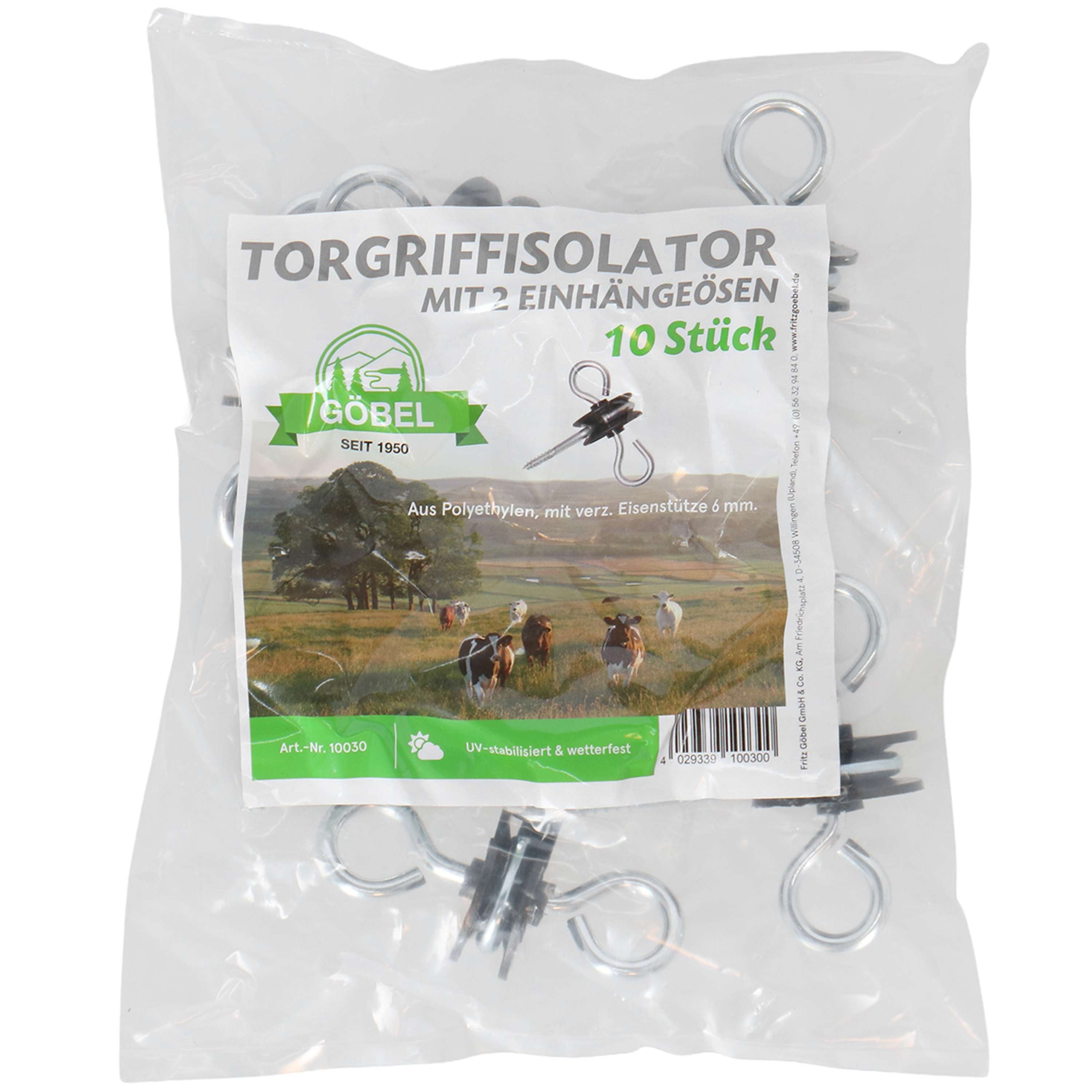Agradi Power Gate Handle Insulator Galvanised 2 Hooks 10 Pieces