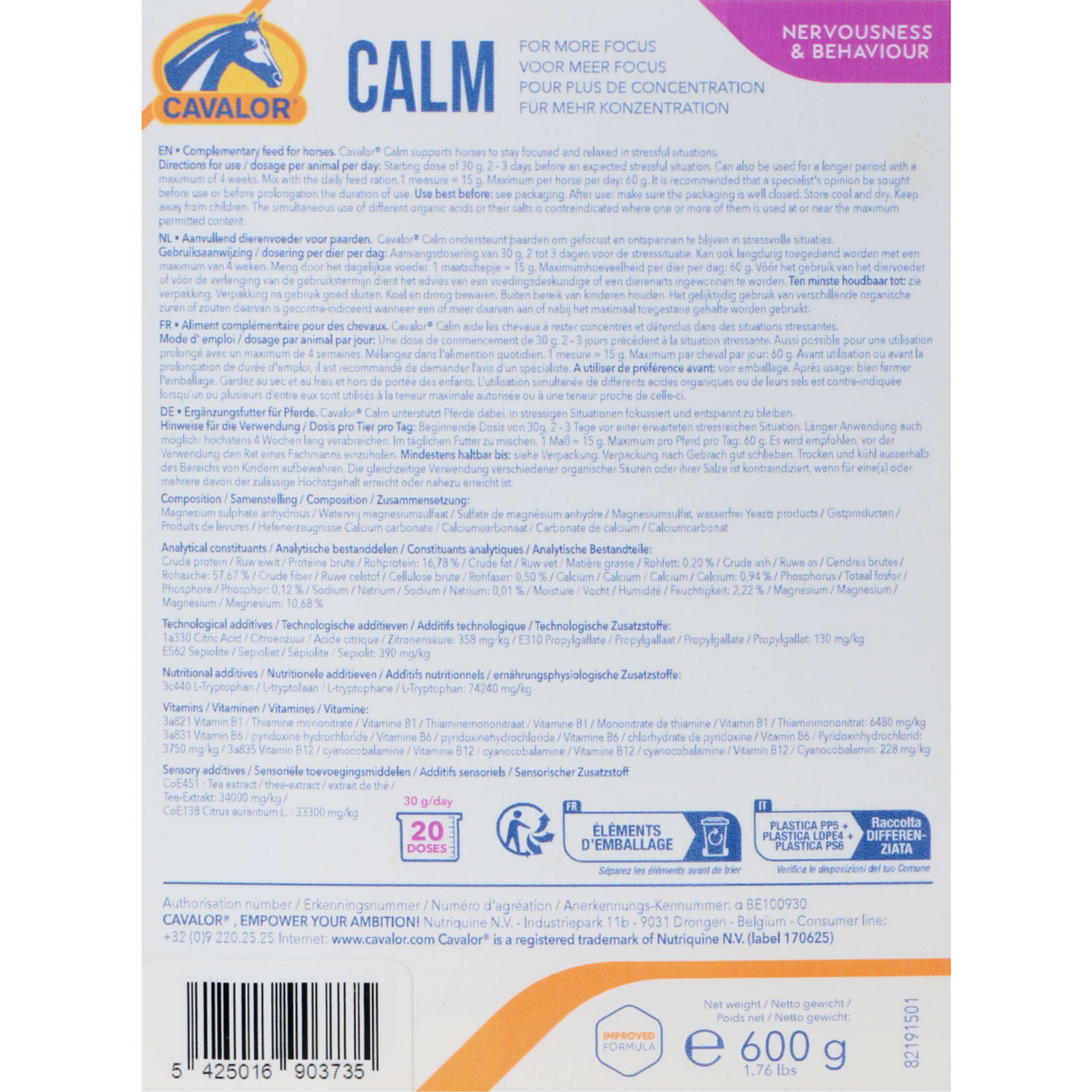 Cavalor Tranquilizer Calm