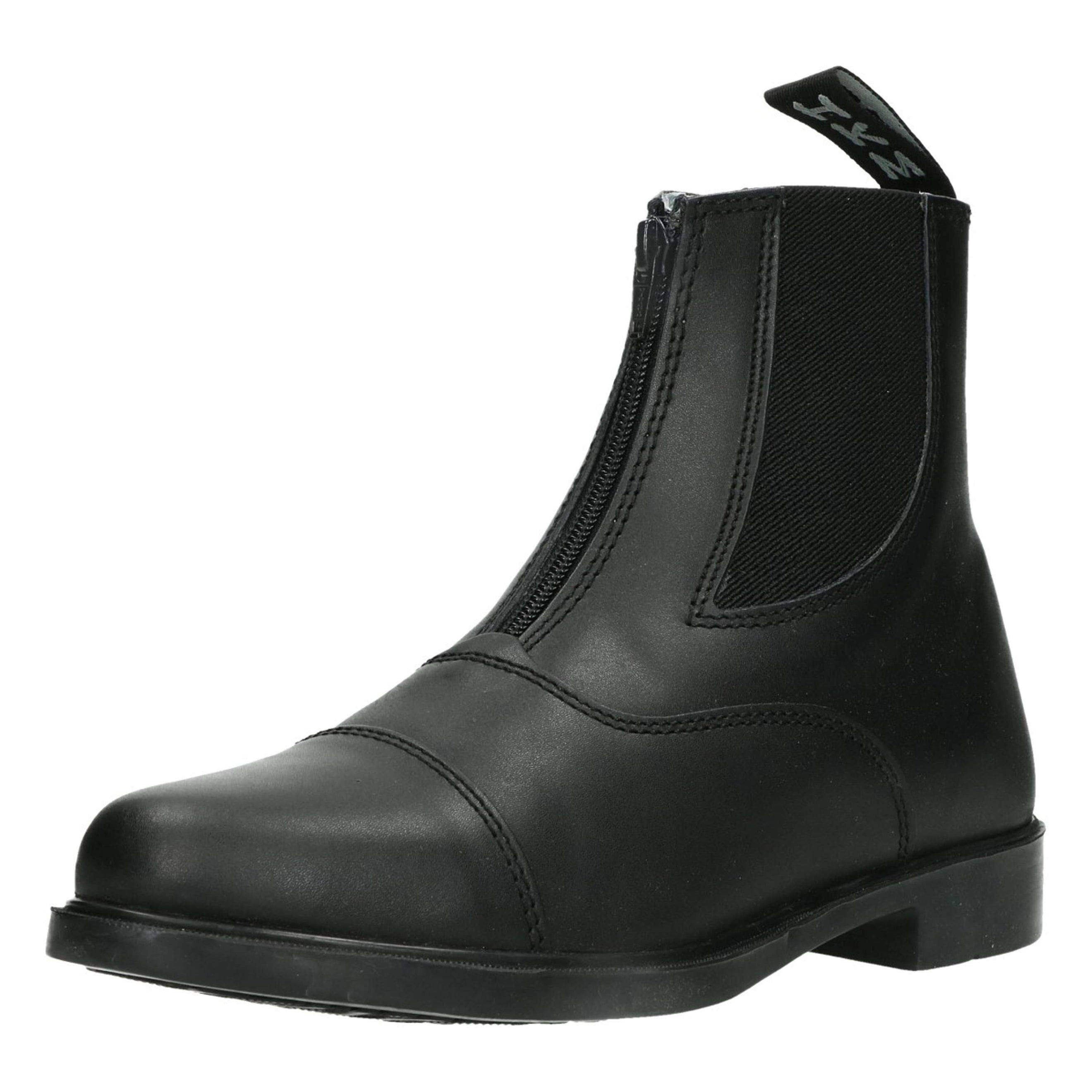 HKM Jodhpur Boots Elastic Vent + Zip Black