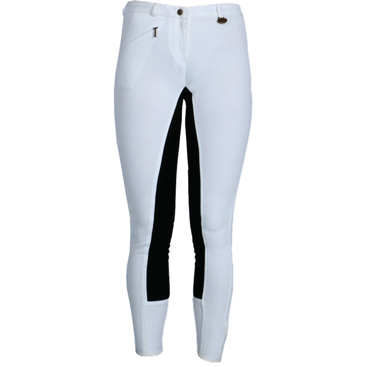 HKM Breeches Basic Belmtex Grip 3/4 Seat White/Black