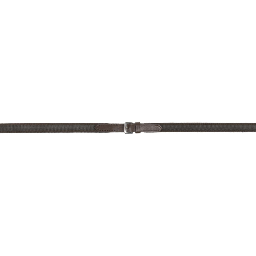 HKM Reins Interwoven Rubber Brown