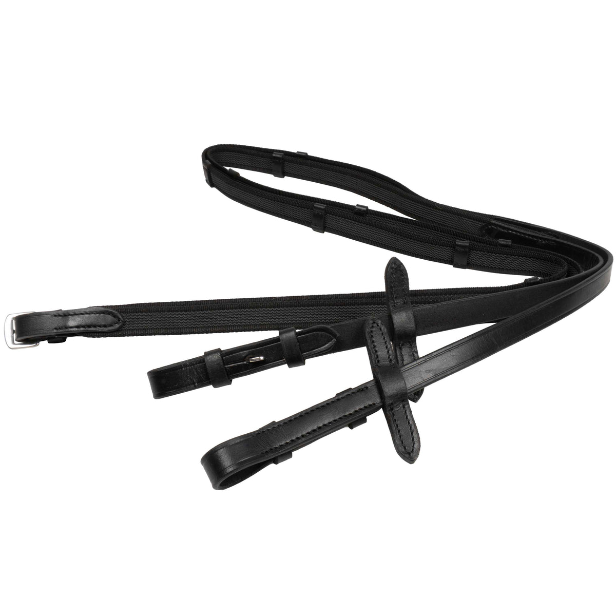 HKM Reins Interwoven Rubber Black