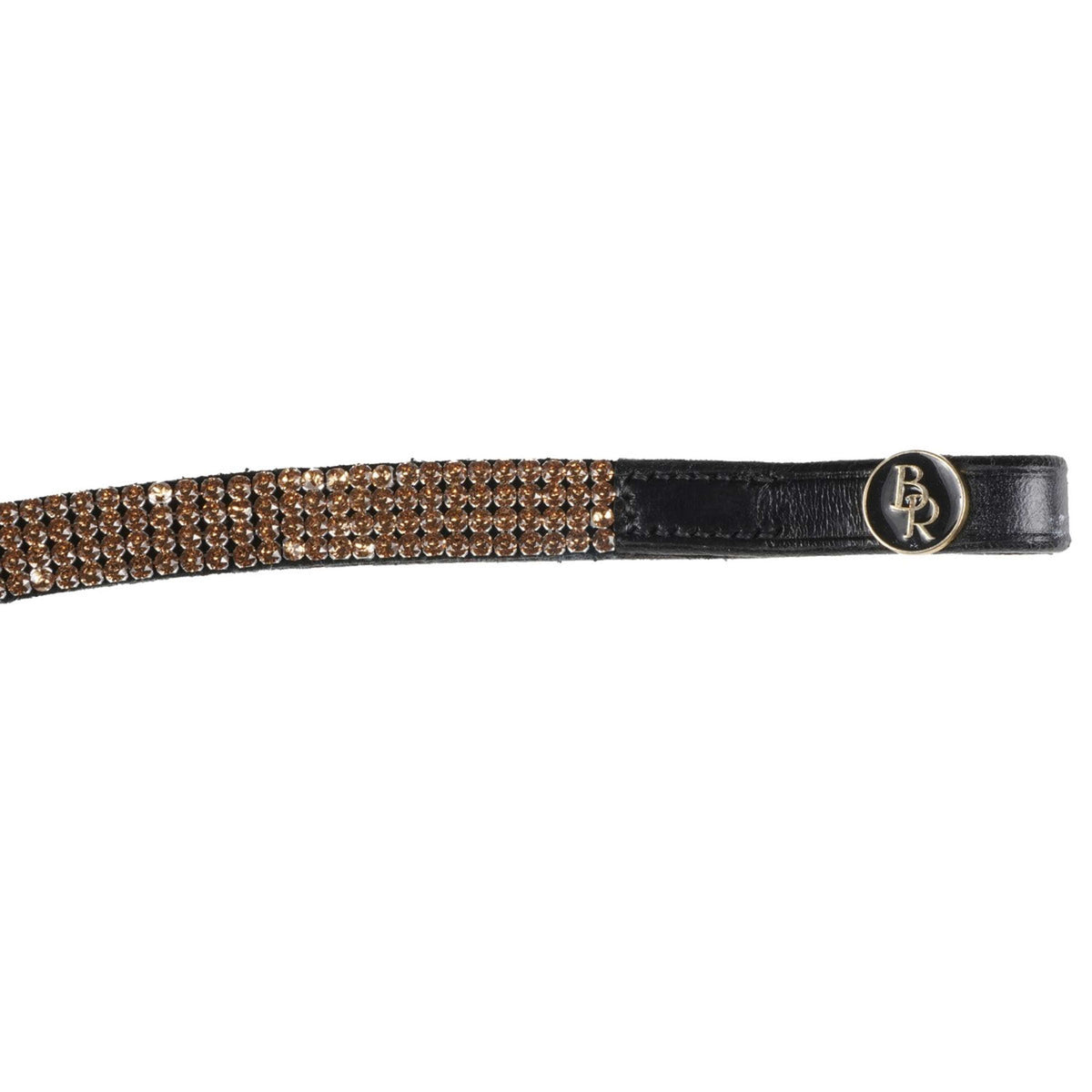 BR Browband Exclusive Curved Swarovski Black/L.Col.Topaz