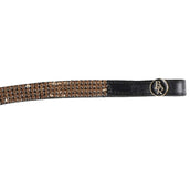 BR Browband Exclusive Curved Swarovski Black/L.Col.Topaz