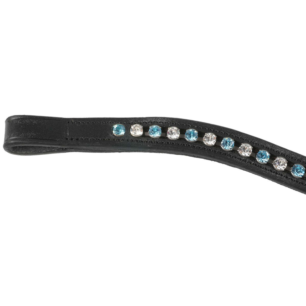 Premiere Browband Lyskamm Curved Crystal Black/LightBlue/White