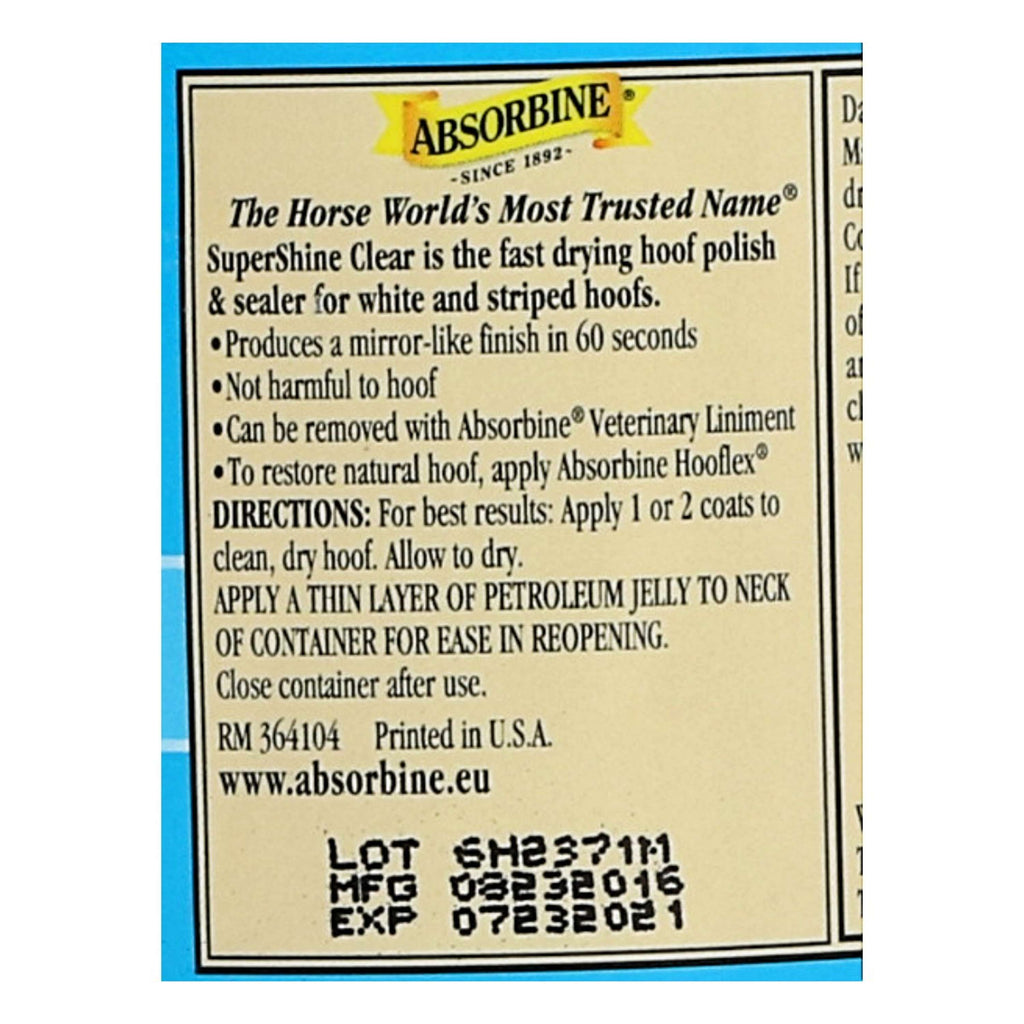 Absorbine Hoof Oil Super Shine Transparant