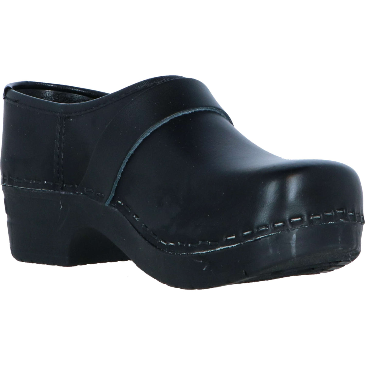 Euro-Dan Wooden Clog Lucas PU and Wood with Dense Heel Children Black