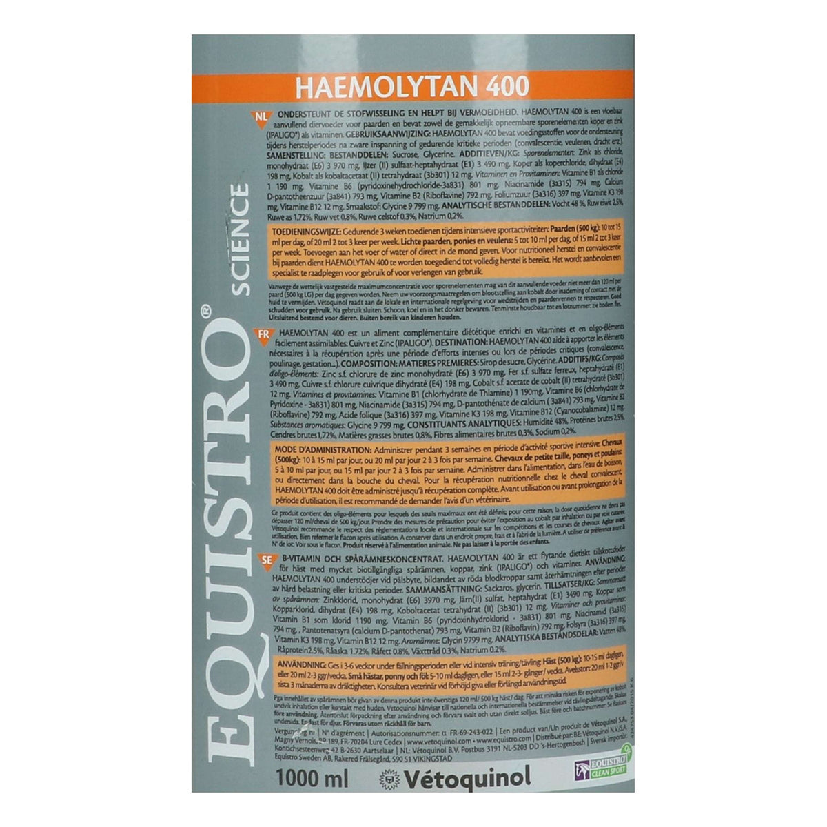 Equistro Haemolytan 400 Horse