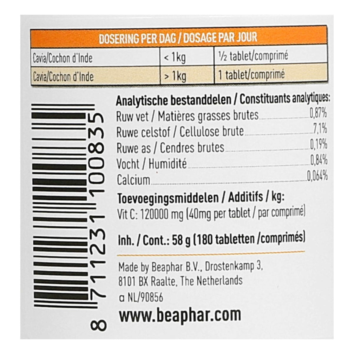 Beaphar Vitamin C Tablets Guinea Pig