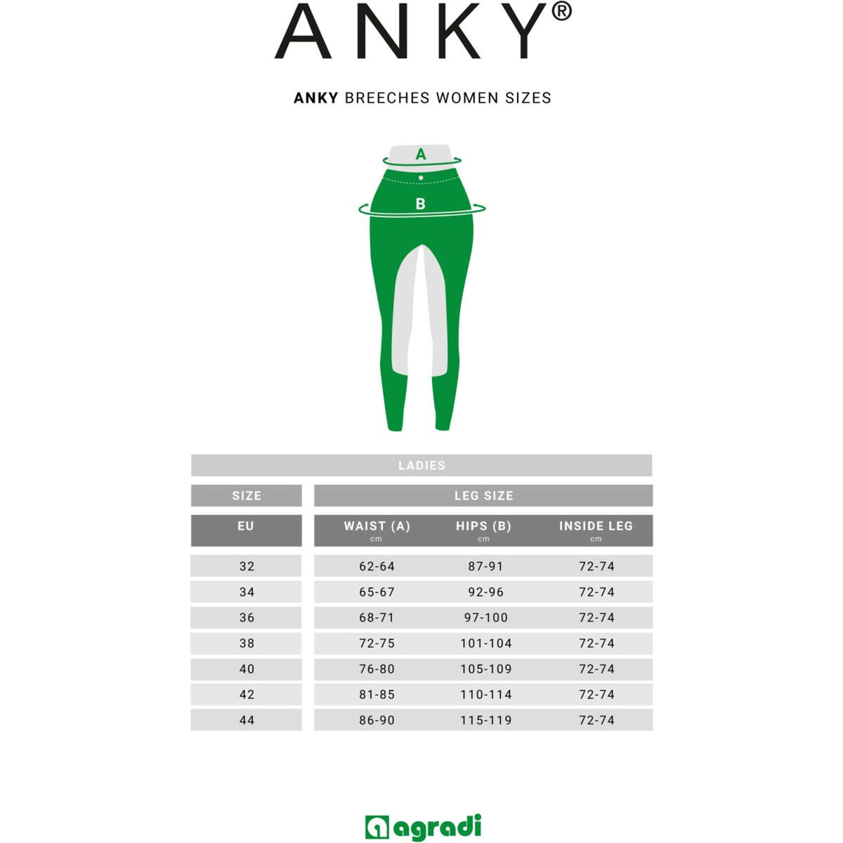 Anky Breeches Stone Taped Full Grip Ladies Dark Navy