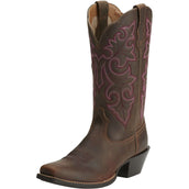 Ariat Western Boots Round Up Square Toe Women Powder Brown