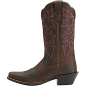 Ariat Western Boots Round Up Square Toe Women Powder Brown