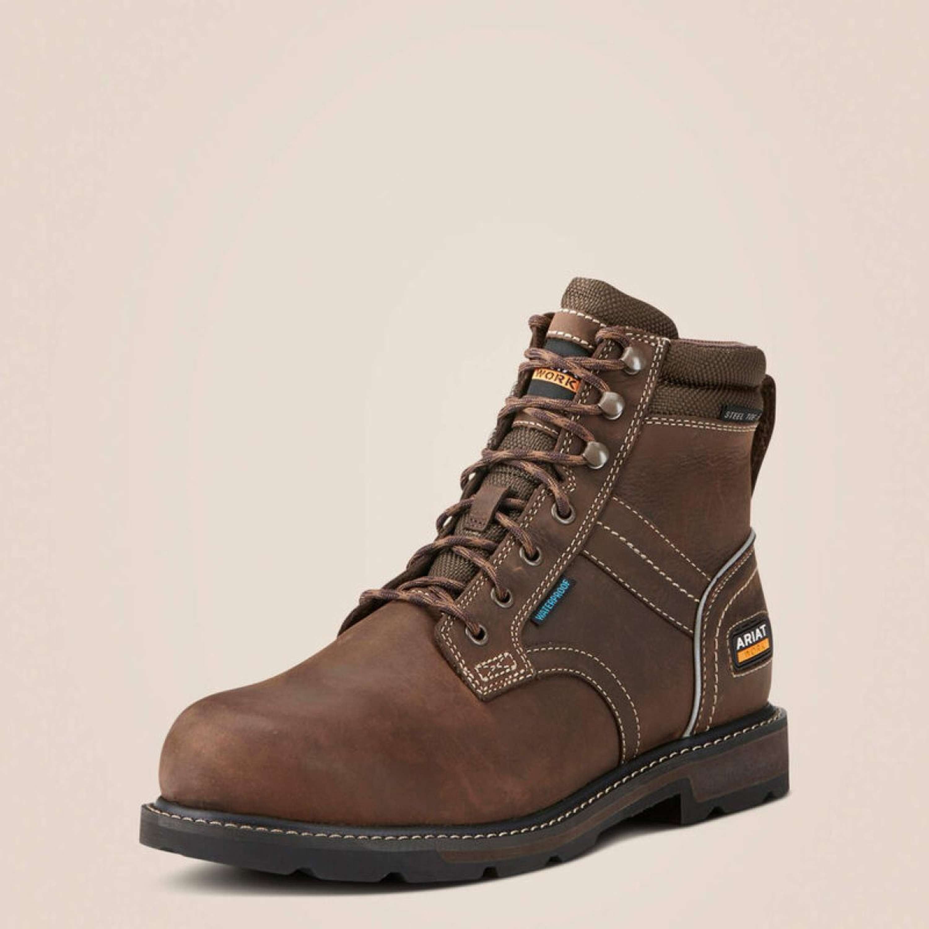 Ariat Outdoor shoes Groundbreaker Lace Steel Toe Waterproof Men Darkbrown