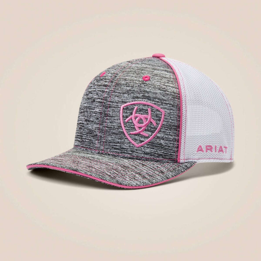 Ariat Cap Offset Shield Logo Grey/Pink