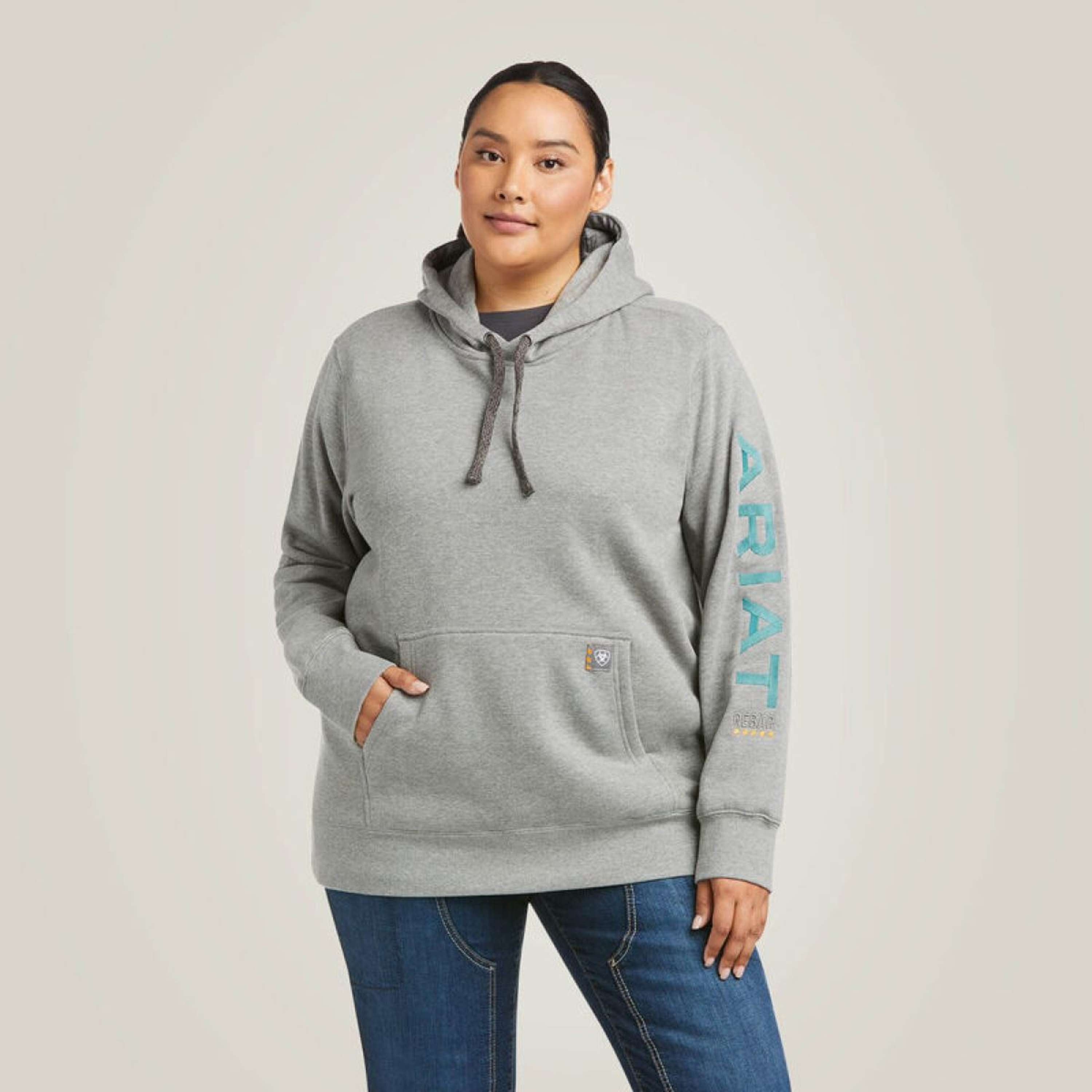 Ariat Hoodie Rebar Graphic Women Heather Grey
