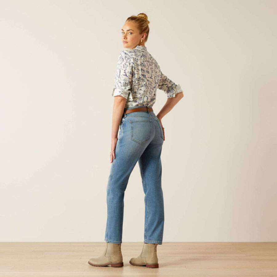 Ariat Jeans High Rise Bridle Slim Straight Leg Women Abeline