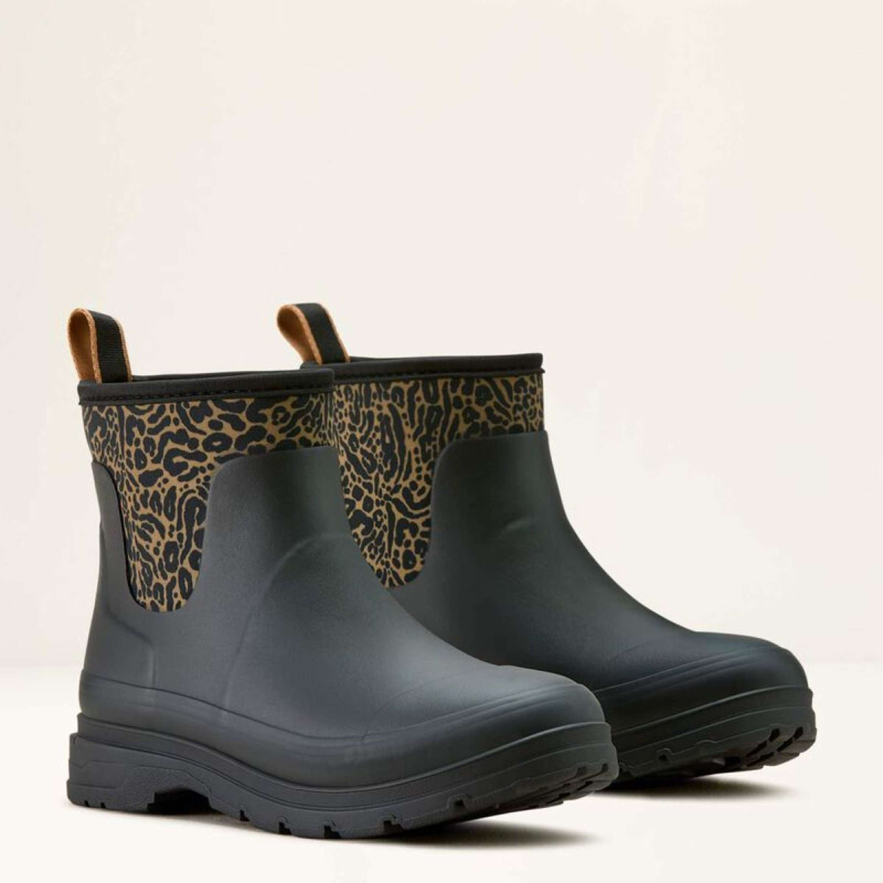 Ariat Rain Boots Kelmarsh Shortie Women Black/Ocelot Print