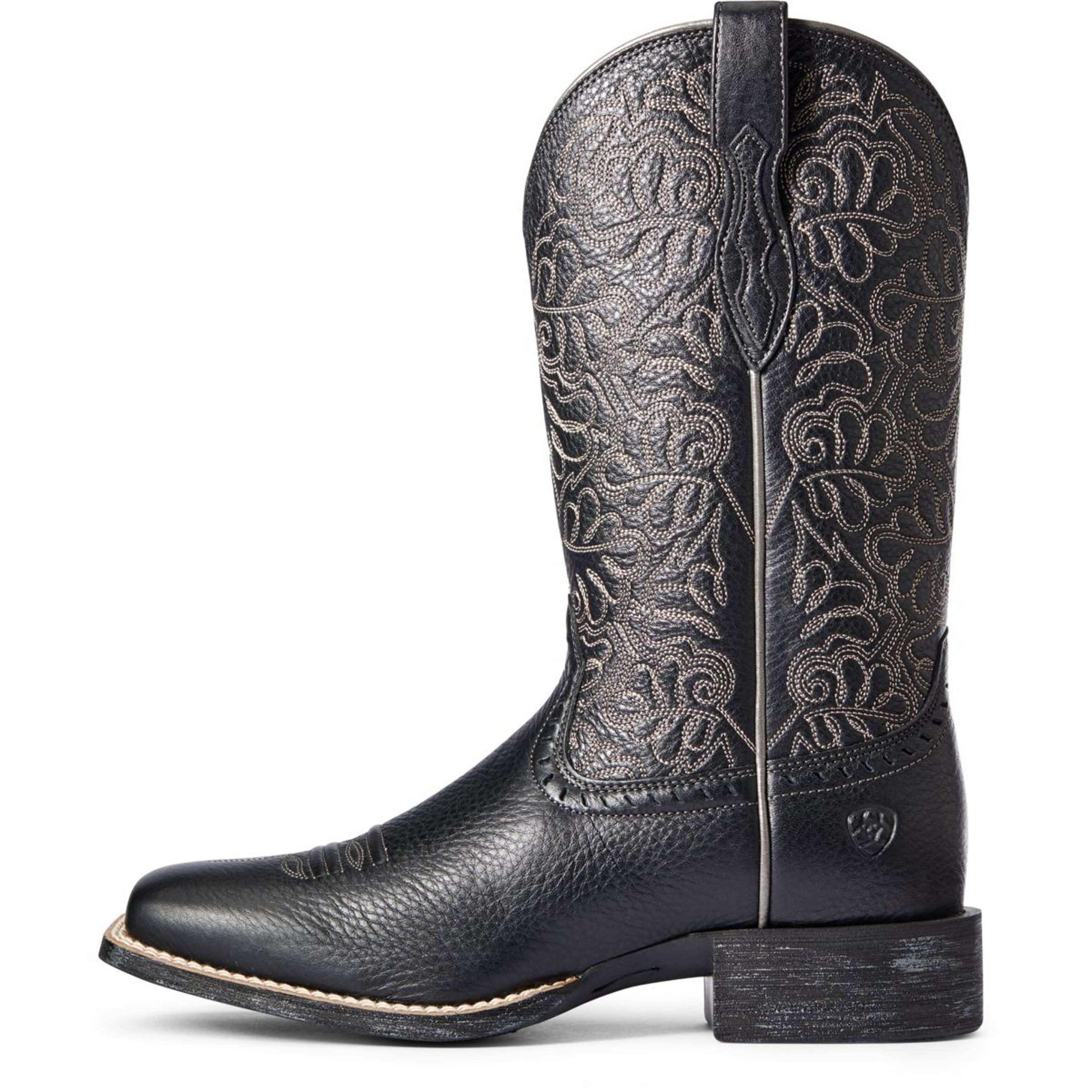 Ariat Western Boots Round Up Remuda Women Black Deertan