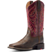 Ariat Western Boots Round Up Back Zip Women Worn Mocha/Rasberry