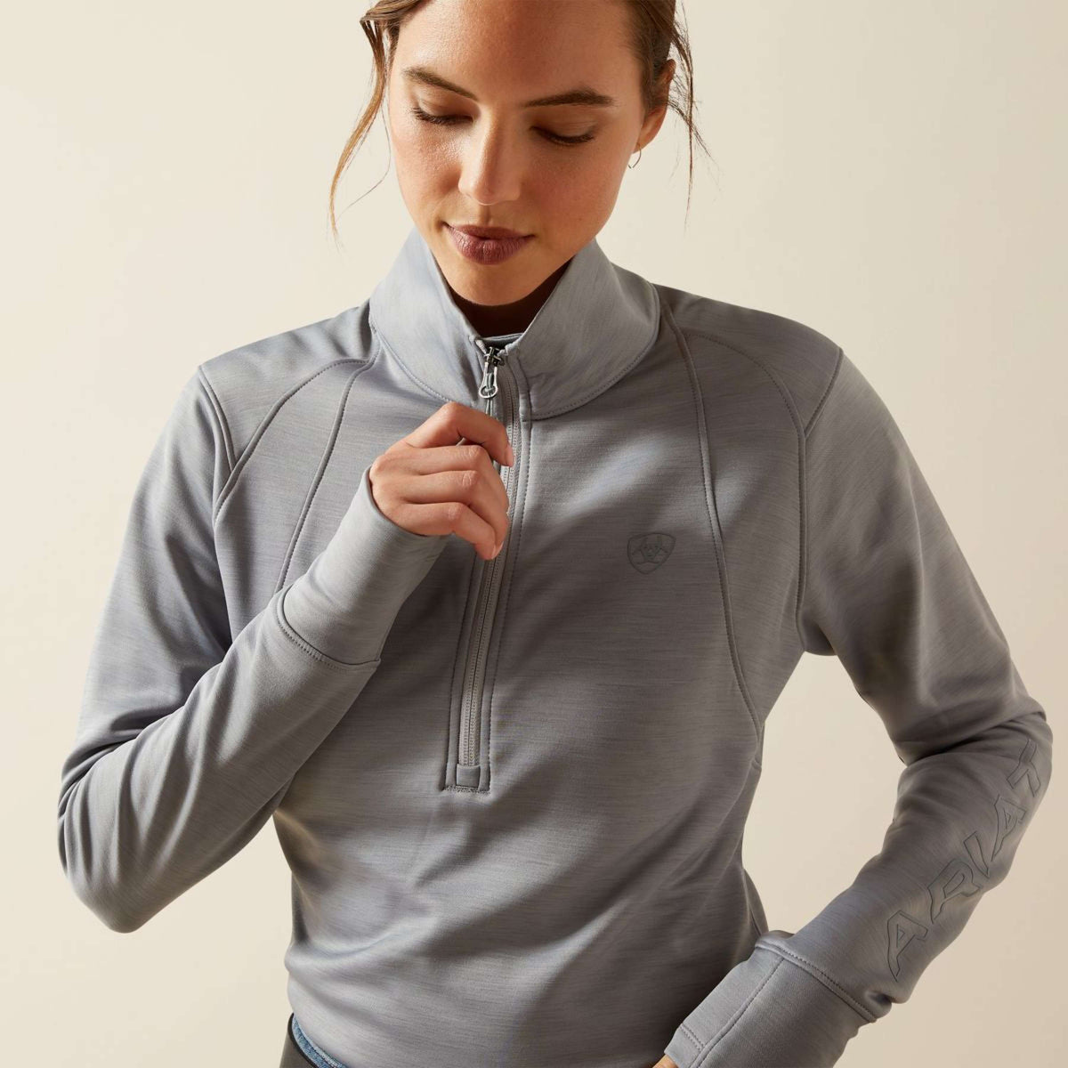 Ariat Shirt Team EQ 1/2 ZP Alloy Heather