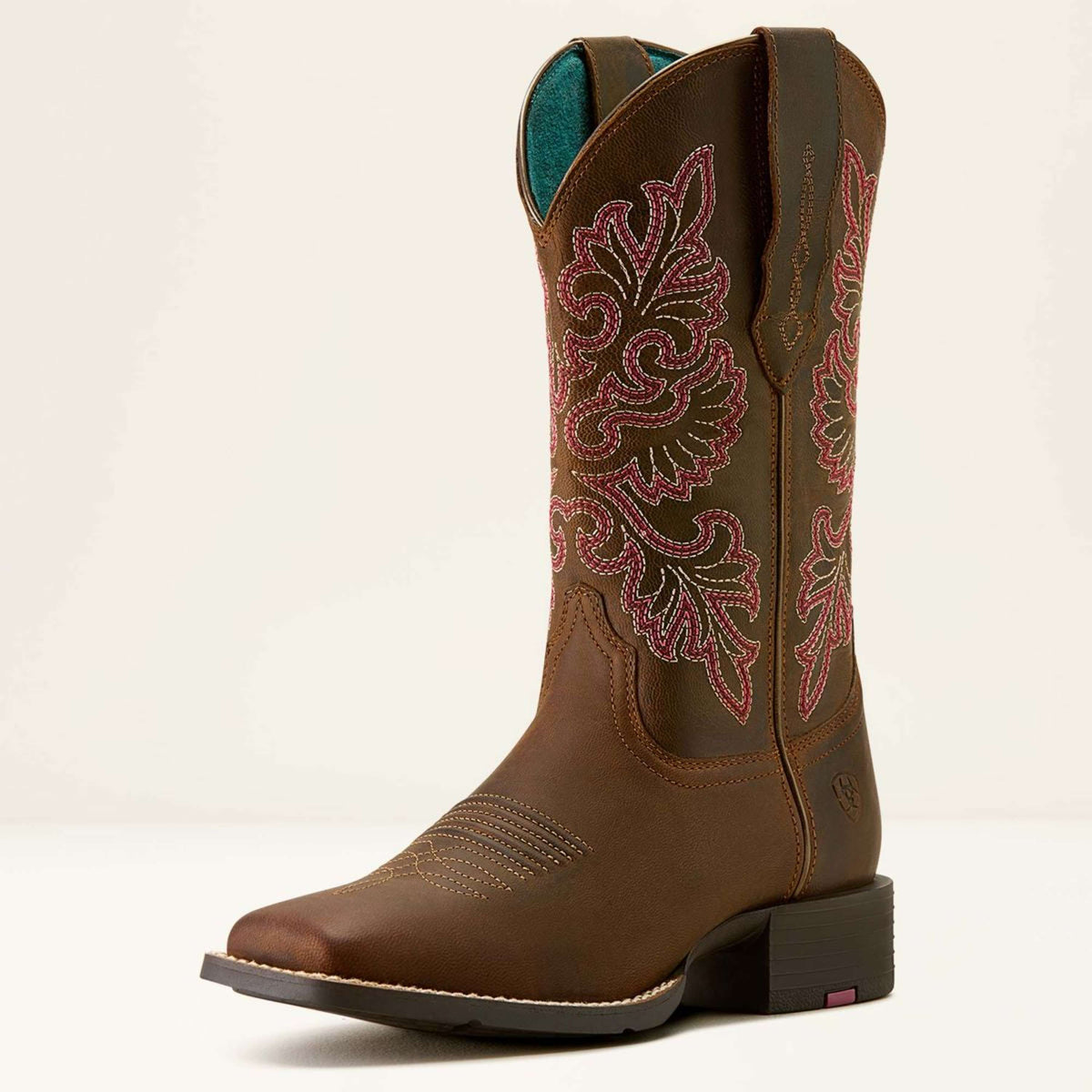 Ariat Western Boots Round Up Wide Square Toe Sassy Brown