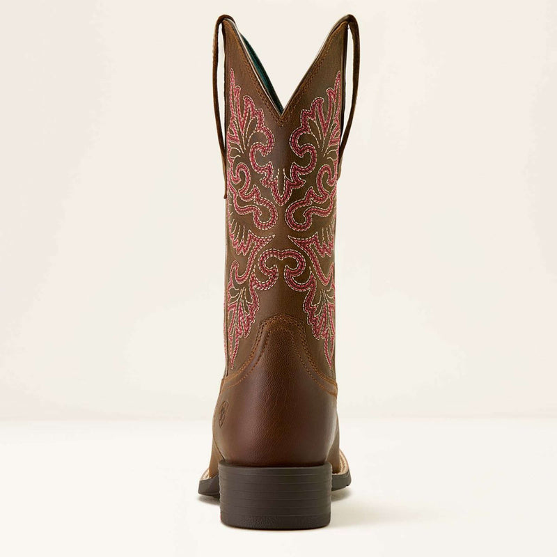 Ariat Western Boots Round Up Wide Square Toe Sassy Brown