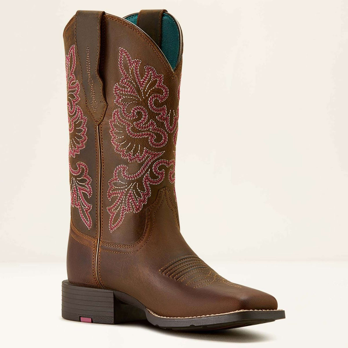 Ariat Western Boots Round Up Wide Square Toe Sassy Brown