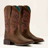 Ariat Western Boots Round Up Wide Square Toe Sassy Brown