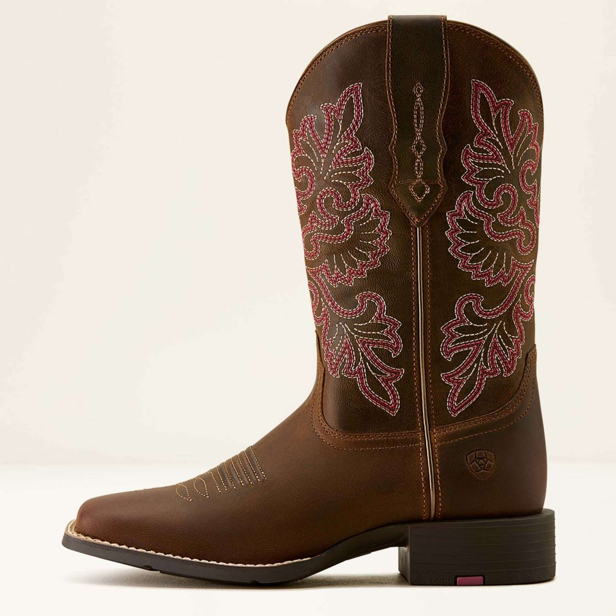 Ariat Western Boots Round Up Wide Square Toe Sassy Brown