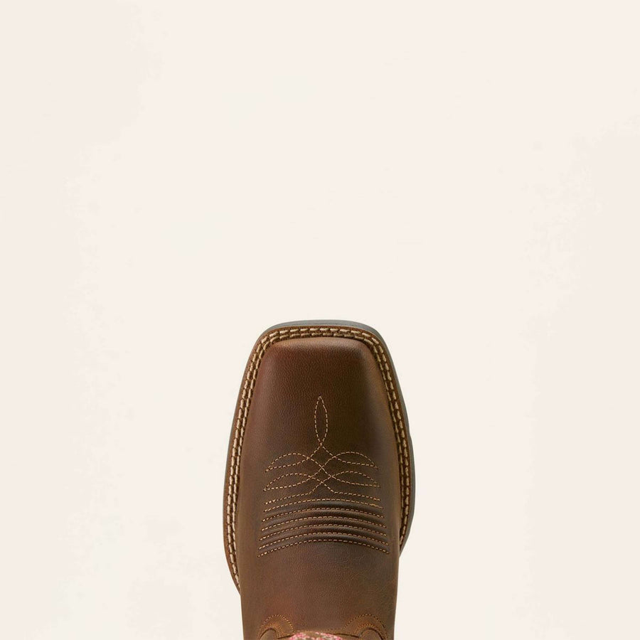 Ariat Western Boots Round Up Wide Square Toe Sassy Brown