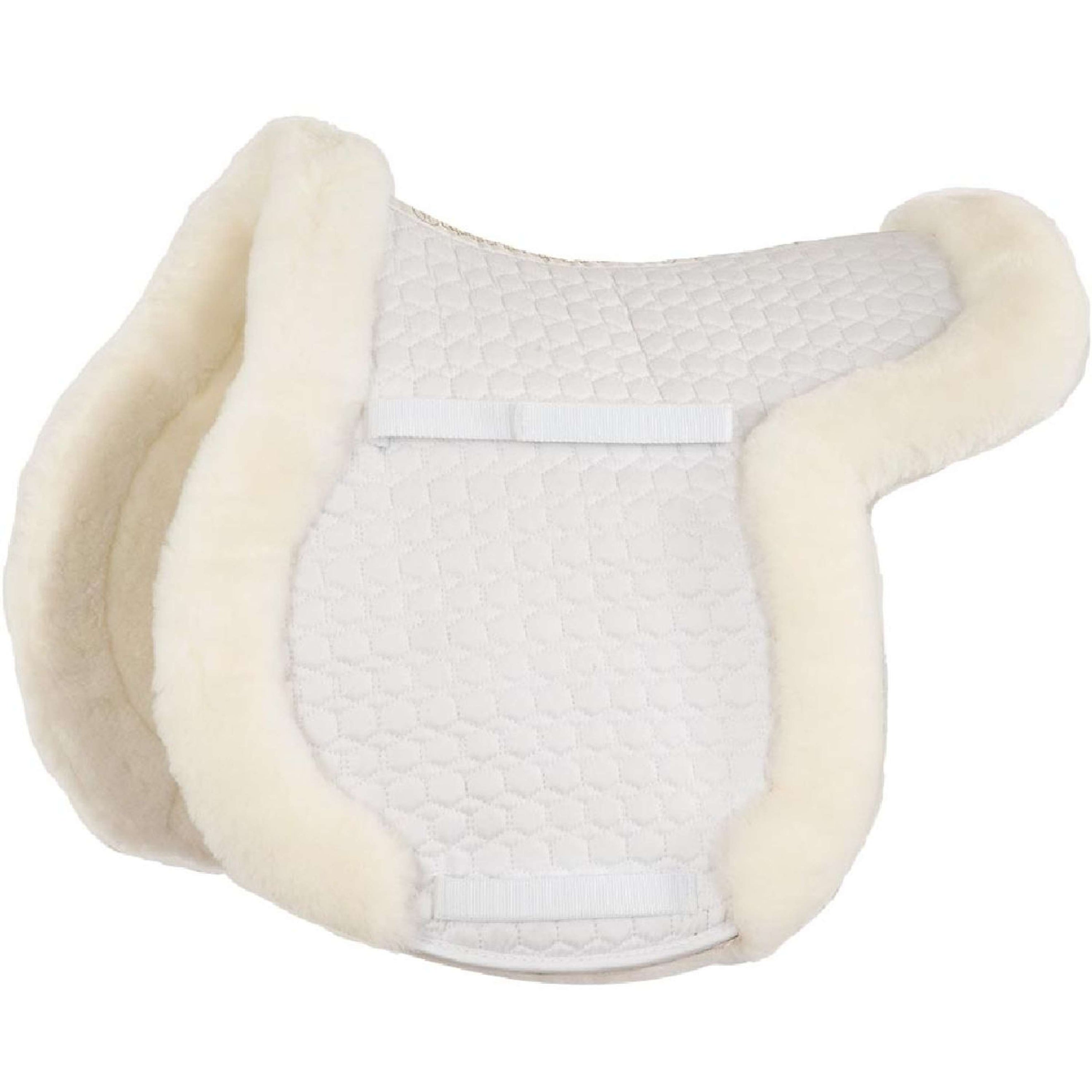 BR Saddle Pad Hunter General Purpose Sheepskin White/White