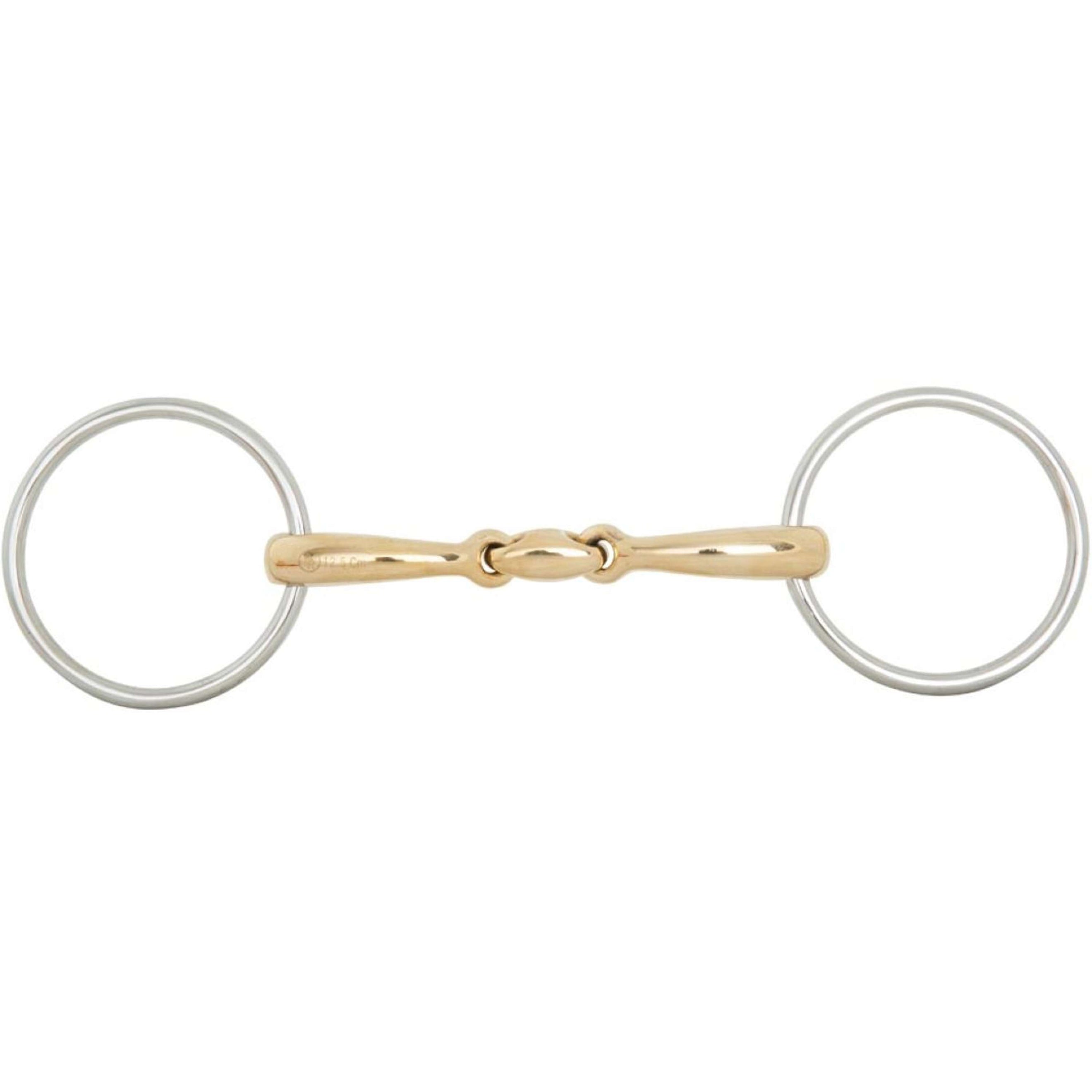 BR Loose Ring Snaffle Soft Contact Curved Double Jointed 12mm
