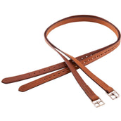 BR Stirrup Straps Leather Nylon Soft Stainless Steel Buckles Tobacc